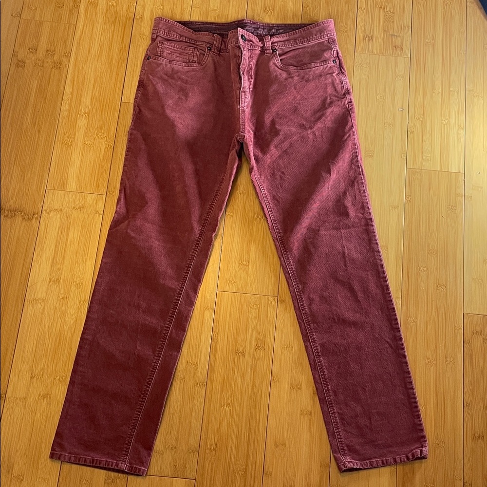Prana Men's Burgundy corduroy Straight Jeans